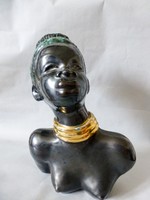 Art deco beautiful negro girl head, African woman, bust. Flawless!!!
