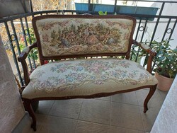 Antique tapestry scene pattern, neo-baroque two-seater sofa/sofa
