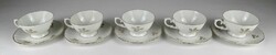 1P454 Régi jelzett aranyozott porcelán kávéscsésze 5 darab