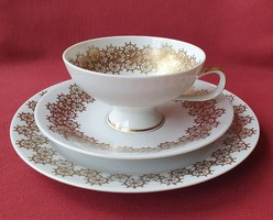 German porcelain breakfast set coffee tea cup saucer small plate with gold pattern plate