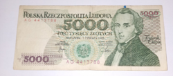 Polish zloty (5000/1982 banknote-)