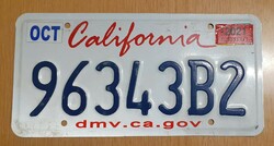 USA amerikai rendszám rendszámtábla 96343B2 California