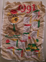 Textile - 1991 - calendar - 63 x 44 cm - linen - like new