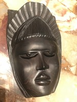 Antik afrikai ébenfa maszk baule népcsoport Elefántcsontpart/Ghána
