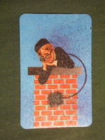 Kártyanaptár, Baranya kéményseprő vállalat, Pécs, gyerek modell , 1983,   (3)