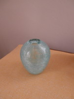 Karcagi fátyolüveg kicsi váza ritkább türkiszes
