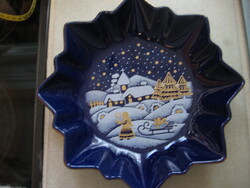 Star-shaped dark blue Christmas bowl
