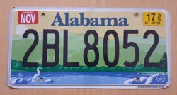 USA amerikai rendszám rendszámtábla 2BL8052 Alabama