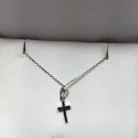 White gold necklace with cross pendant