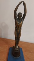 Régi bronz szobor, úszó