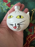 Régi üveg cica karácsonyfadísz