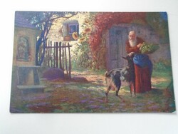D199482   Régi képeslap - K.Rasek  Der Einsiedler  - Az öreg pap a kecskéjével 1910k