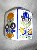 Kézzel festett váza Habán stíl   váza -szép kézműves darab-ritka minta