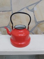 1  literes zománcos zománcozott piros teáskanna kanna