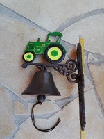Öntöttvas nagyméretű  traktoros traktor zetor John Deere csengő  kolomp harang, ajtòdísz