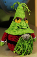 Grinch elf crocheted amigurumi figure
