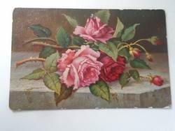 D199470 old postcard 1930 flowers painting effect sheet - Bánszky Zalaegerszeg