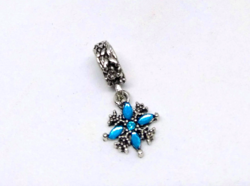 Tibetan silver snowflake charm for pandora type bracelet, necklace 94