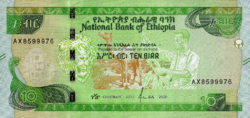 Etiópia 10 birr 2020 UNC