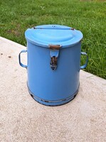 Beautiful rare blue losonz enameled greasepot for sale heirloom villager can be used pig's neck