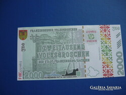 Frankenberg / Germany 2000 volksgroschen 2018! Rare fantasy paper money! Unc!
