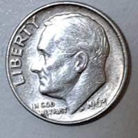 1963. USA ezüst Roosevelt 1 dime F/1