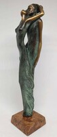 Czobor Sándor "Ragaszkodás" c. bronzszobor, eredetiségigazolás, ingyen posta