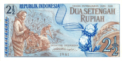 Indonézia 2 1/2 rúpia 1961 UNC