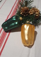 Karácsonyfadísz- kézműves, üveg paprika