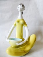 Extremely rare drasche (quarries) art deco bowl girl. Starling gravy. Rare yellow dress, turquoise bowl
