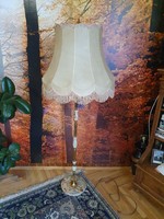 Floor lamp /onyx copper / with baroque beige shade /