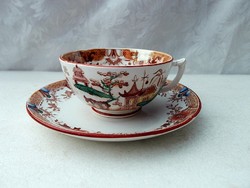 Antique sarreguemines cup + coaster damaged