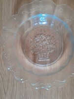 Glass plate with beautiful flower basket