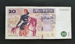 Tunézia 20 Dinár 1992, VF+