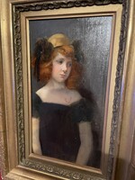 ALBERT PENOT (1862-1930) Fiatal lány portréja