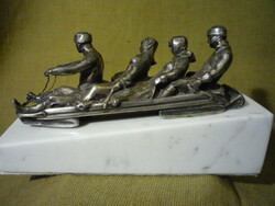 Silver-plated pewter sculpture, sculpture group 201201