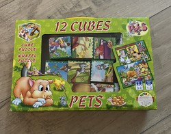 Animal 12-piece cube in a puzzle box - 6 pictures - like new