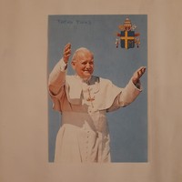 Prayer card ii. On the occasion of Pope János Pál's visit to Hungary /1991 Annual Calendar on the back/