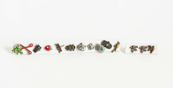 Félpár stiftes fülbevaló csomag - figurális darabok - eper, lepke, macska, bagoly, békakirály, madár