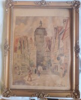 Watercolor painting marked Adolf Hitler