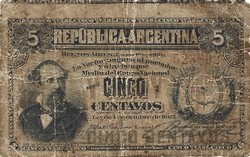 5 centavo centavos 1884 Argentina Ritka