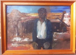 Lukovszky László (1922-1981) Miner, Sgraffito Painting