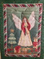 Christmas - new - hand made - textile - metal - wood - wall decoration - 63 x 32 cm - 80 cm - German