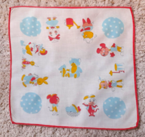 Retro children's textile handkerchief - 70s fairy-tale heroes -