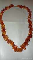 Old yellow brown Polish jewelry, women's amber necklace