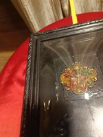 Coat of arms dome in a glass picture frame