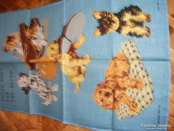 Small dogs can also be used as a wall decoration on a tablecloth, size: 76 x 48 cm, unused