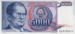Jugoszlávia 5000 dinár 1985 UNC
