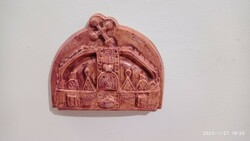 Hungarian holy crown, relief image, wall decoration burgundy relief wall decoration