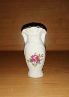 Régi GDR porcelán virágmintás ibolya váza - 9 cm magas (21/d)